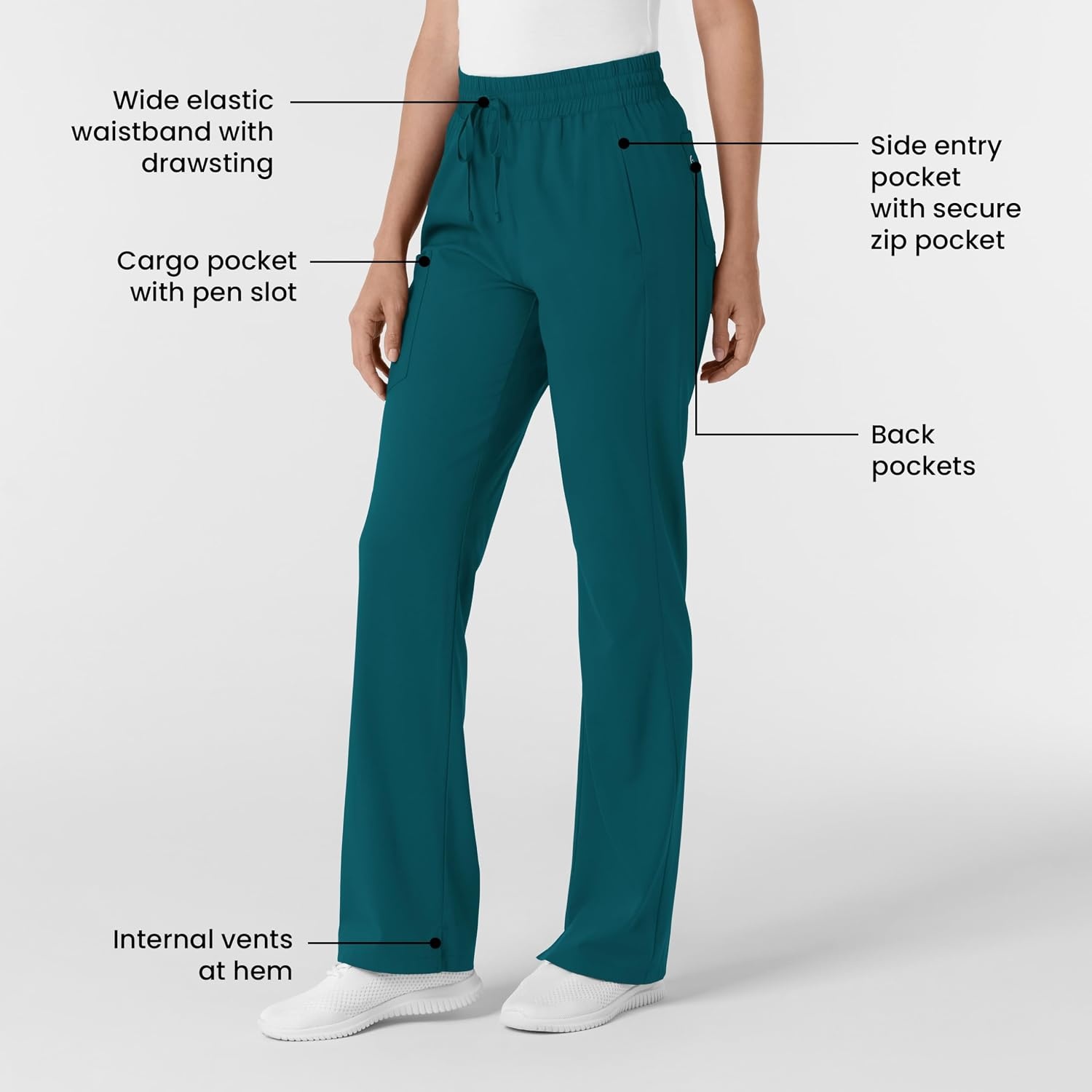 image:imageWINK Boundless Womens Bootcut Scrub PantCaribbean