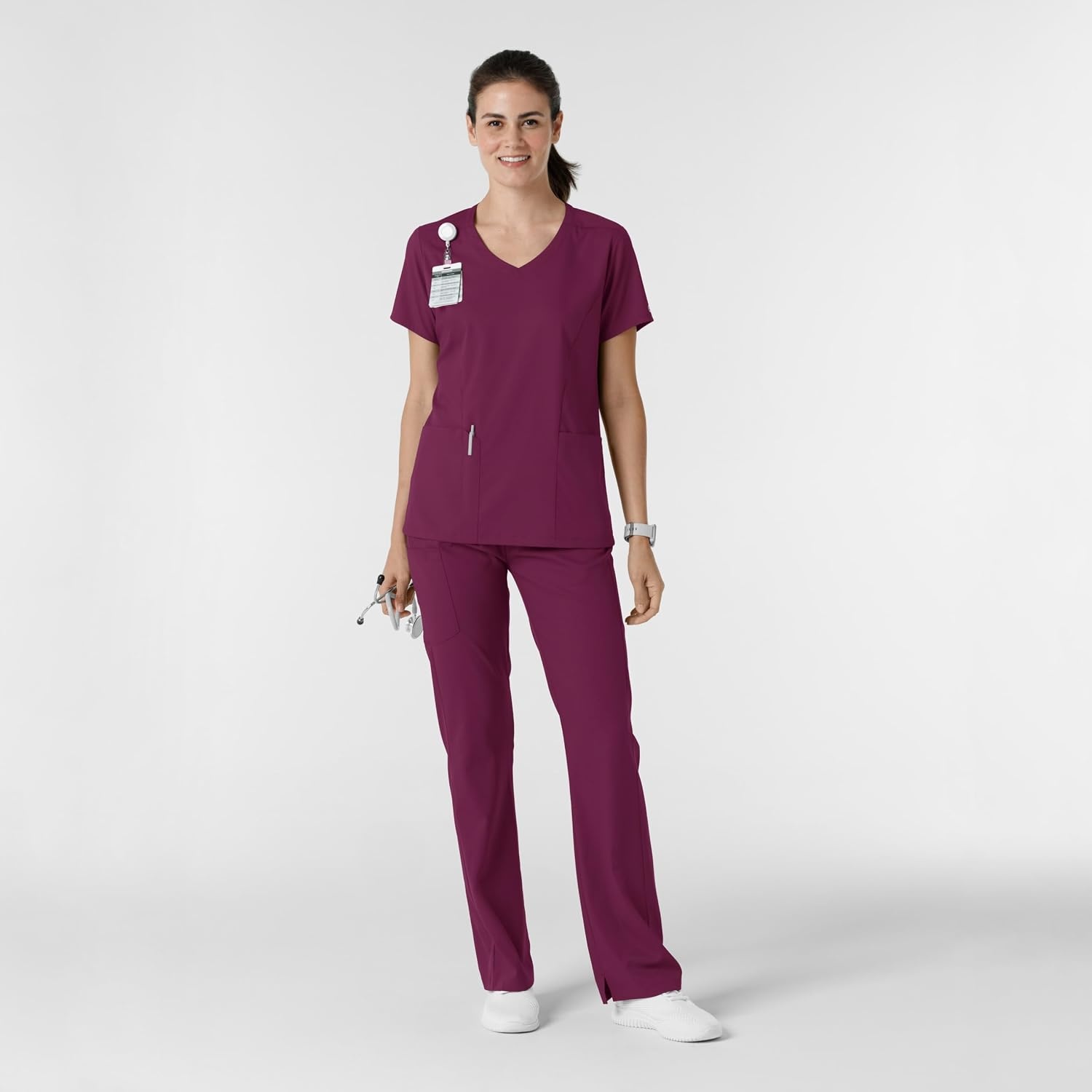 image:imageWINK Boundless Womens Bootcut Scrub PantWine