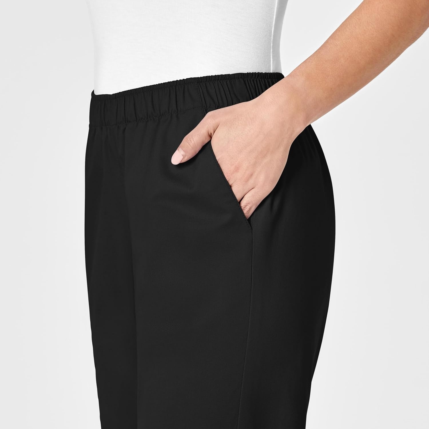 image:imageWINK WonderWORK Womens PullOn Cargo Scrub PantBlack