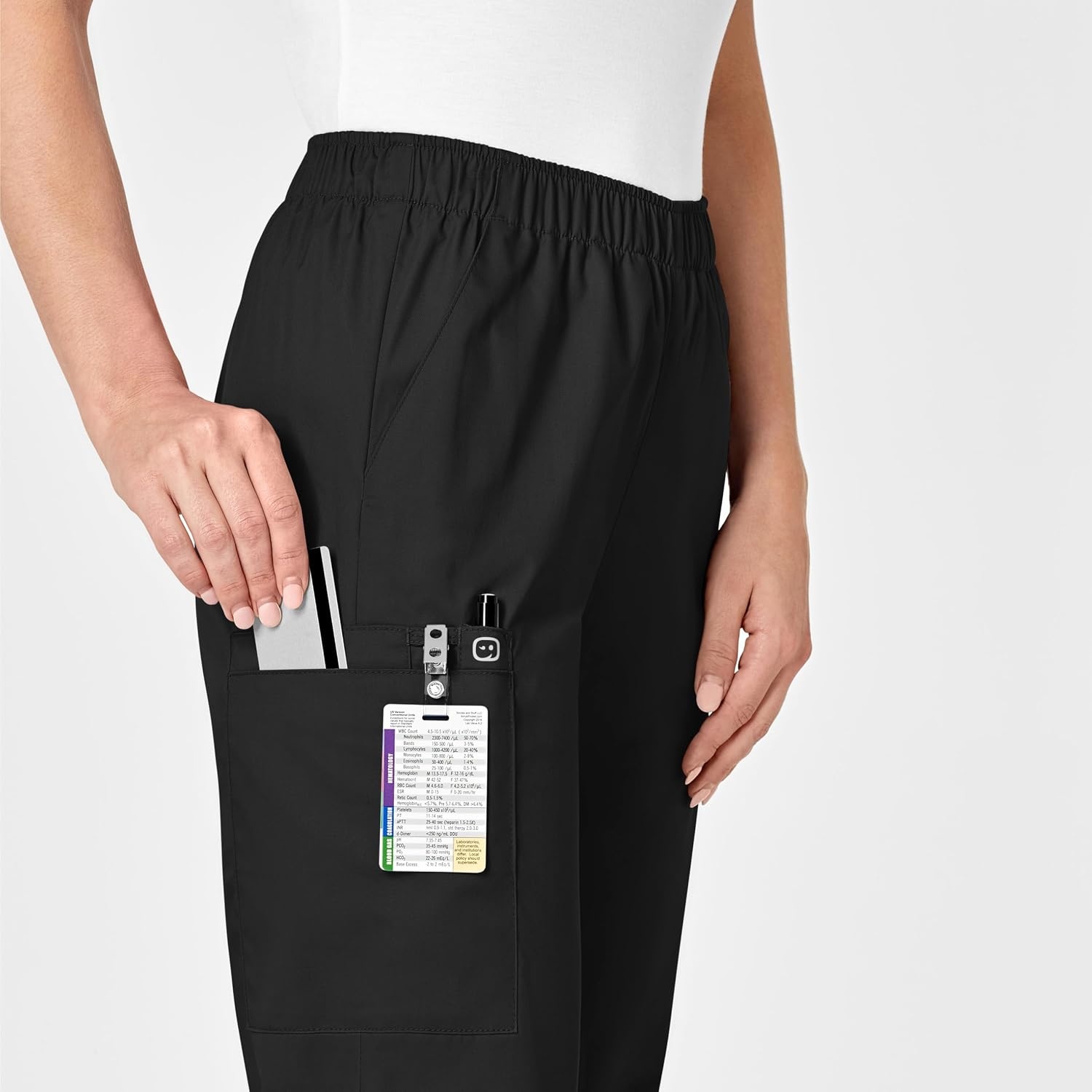 image:imageWINK WonderWORK Womens PullOn Cargo Scrub PantBlack