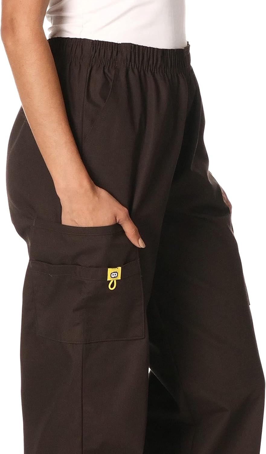 image:imageWINK WonderWORK Womens PullOn Cargo Scrub PantChocolate