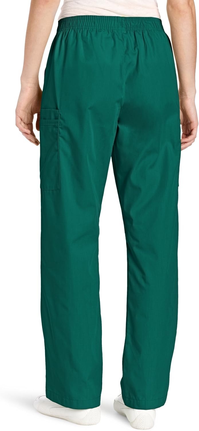 image:imageWINK WonderWORK Womens PullOn Cargo Scrub PantHunter Green