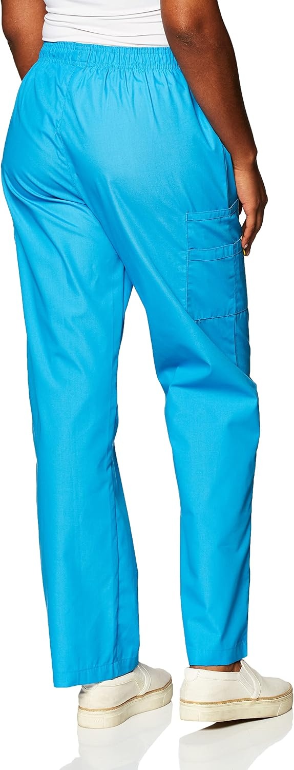 image:imageWINK WonderWORK Womens PullOn Cargo Scrub PantMalibu Blue