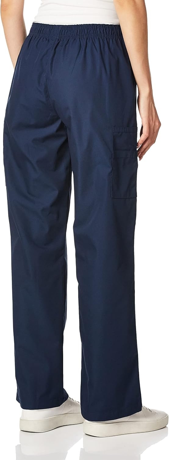 image:imageWINK WonderWORK Womens PullOn Cargo Scrub PantNavy