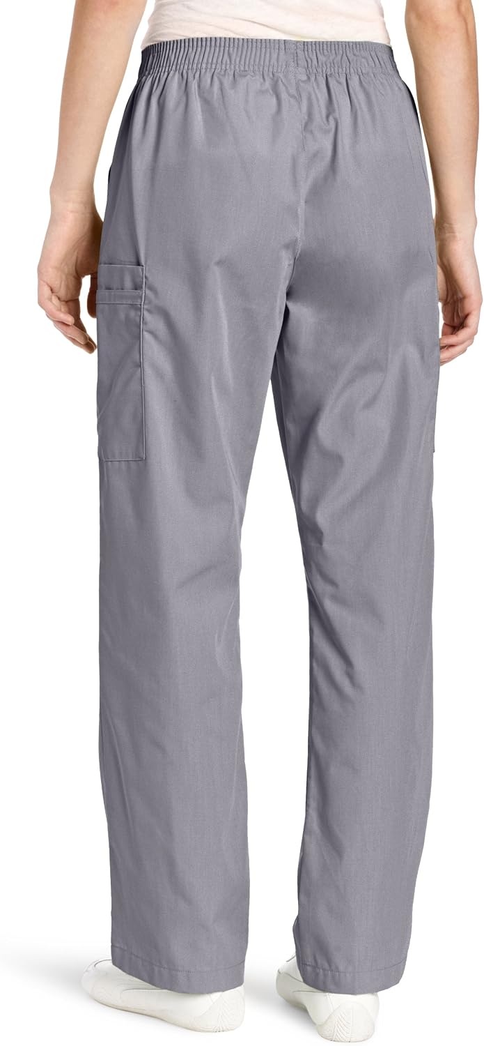 image:imageWINK WonderWORK Womens PullOn Cargo Scrub PantPewter