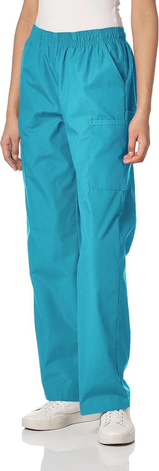 image:imageWINK WonderWORK Womens PullOn Cargo Scrub PantReal Teal