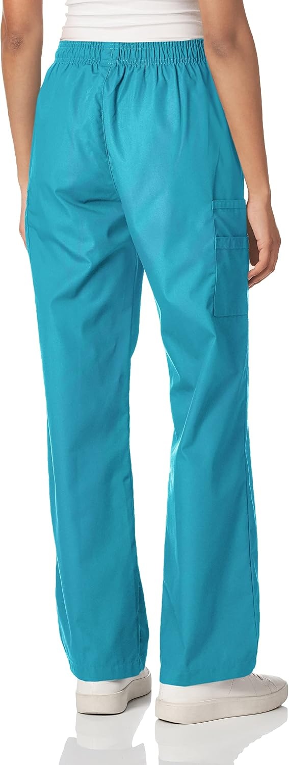 image:imageWINK WonderWORK Womens PullOn Cargo Scrub PantReal Teal