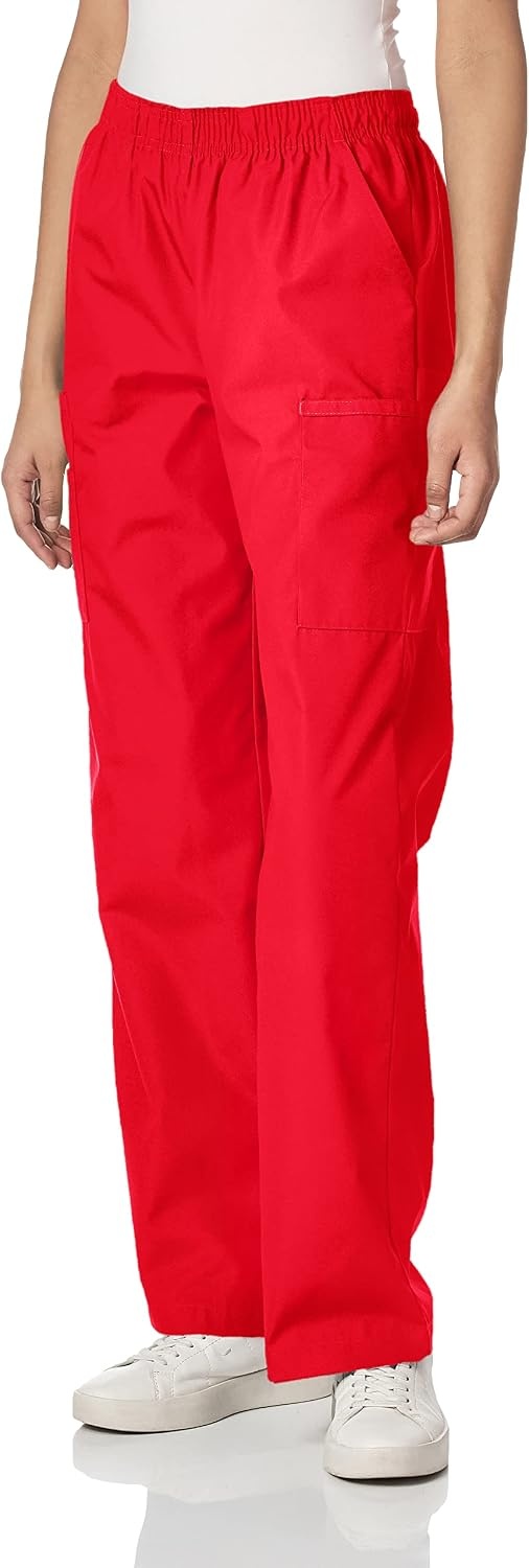 image:imageWINK WonderWORK Womens PullOn Cargo Scrub PantRed