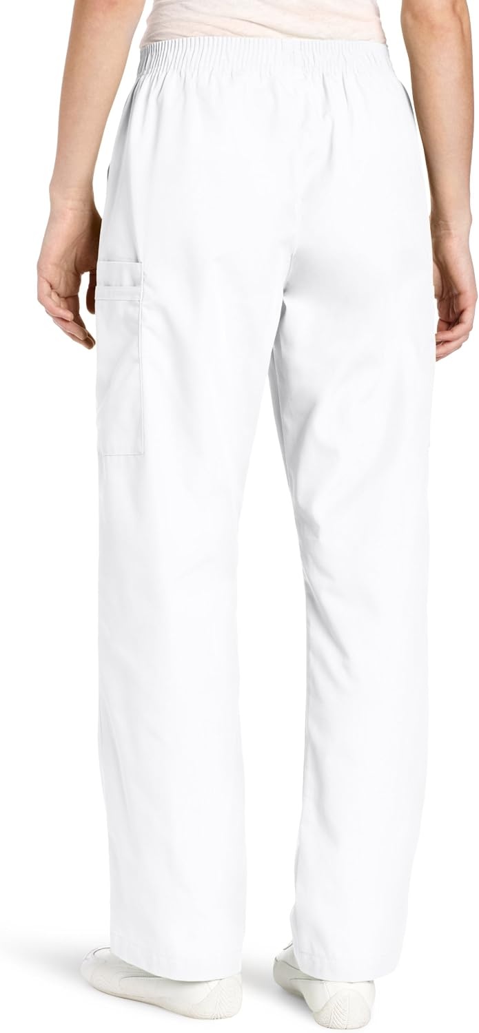 image:imageWINK WonderWORK Womens PullOn Cargo Scrub PantWhite