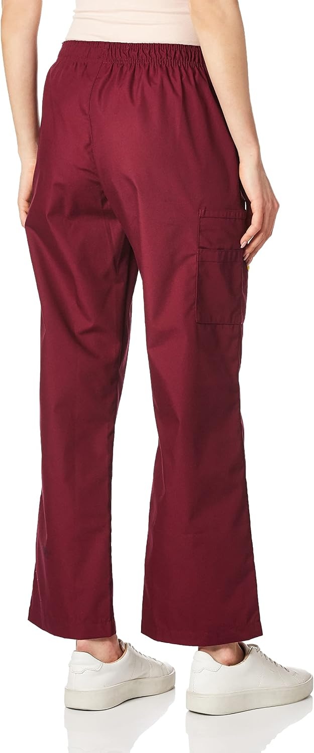 image:imageWINK WonderWORK Womens PullOn Cargo Scrub PantWine