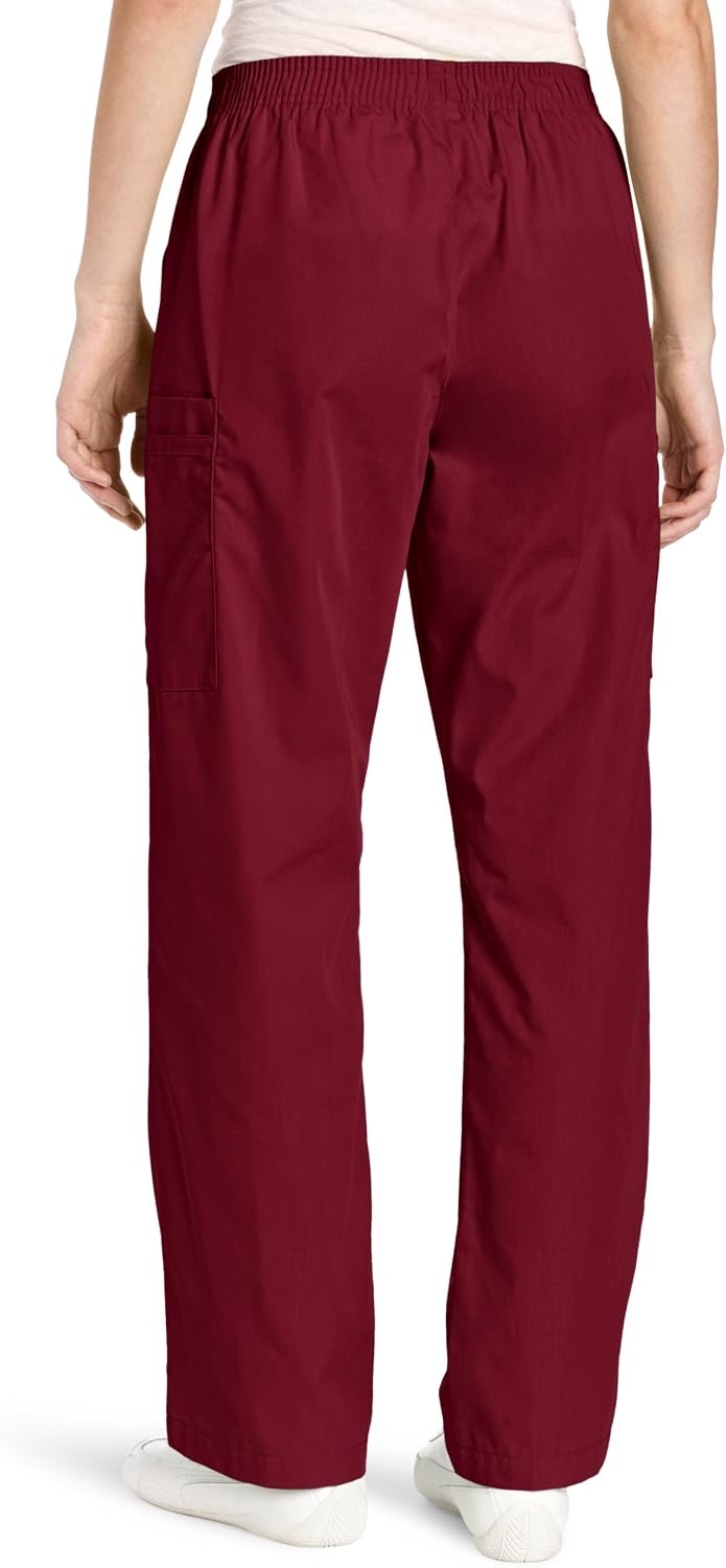 image:imageWINK WonderWORK Womens PullOn Cargo Scrub PantWine