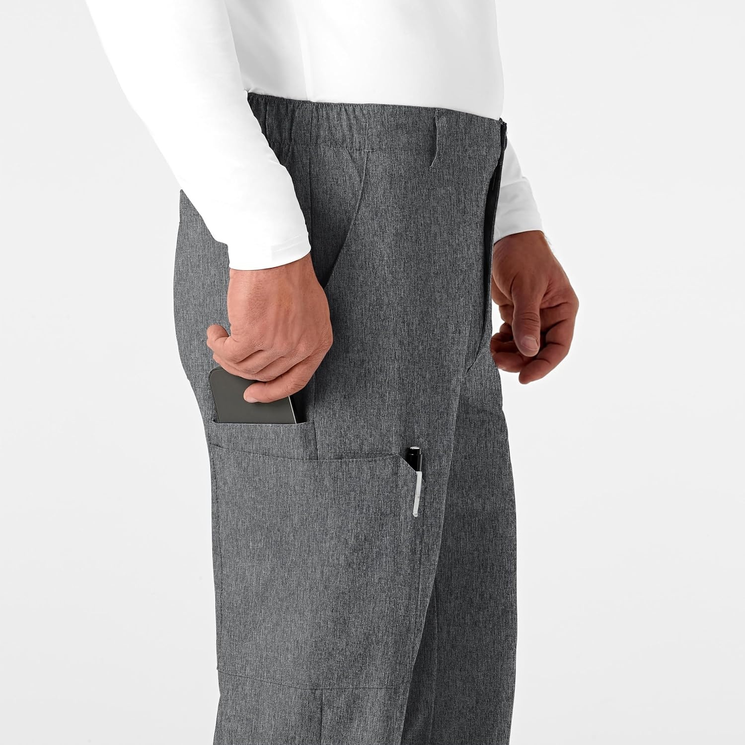 image:imageWink W123 Mens Flat Front Cargo Scrub PantCharcoal Heather
