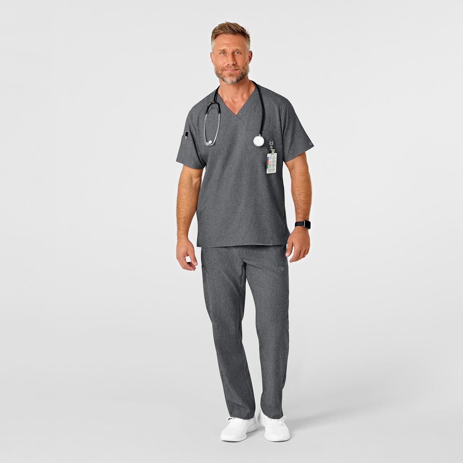 image:imageWink W123 Mens Flat Front Cargo Scrub PantCharcoal Heather