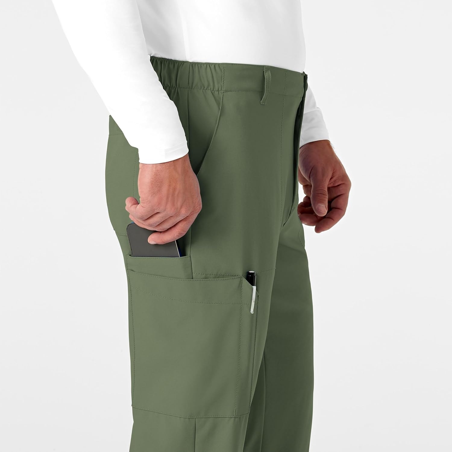 image:imageWink W123 Mens Flat Front Cargo Scrub PantOlive