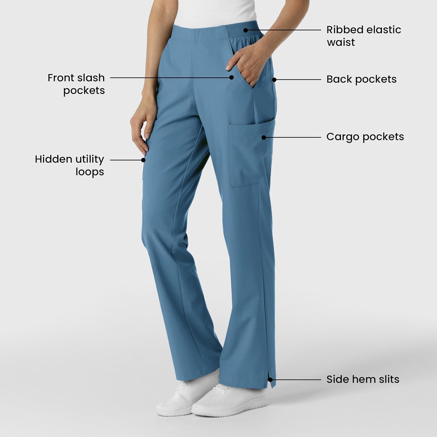 image:imageWink W123 Womens Cargo Utility Scrub PantPacific Blue