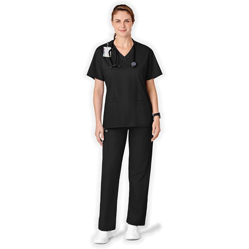 image:imageWINK WonderWORK Womens PullOn Cargo Scrub PantBlack