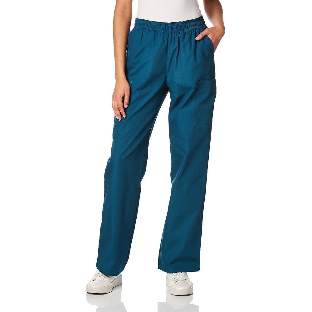 image:imageWINK WonderWORK Womens PullOn Cargo Scrub PantCaribbean