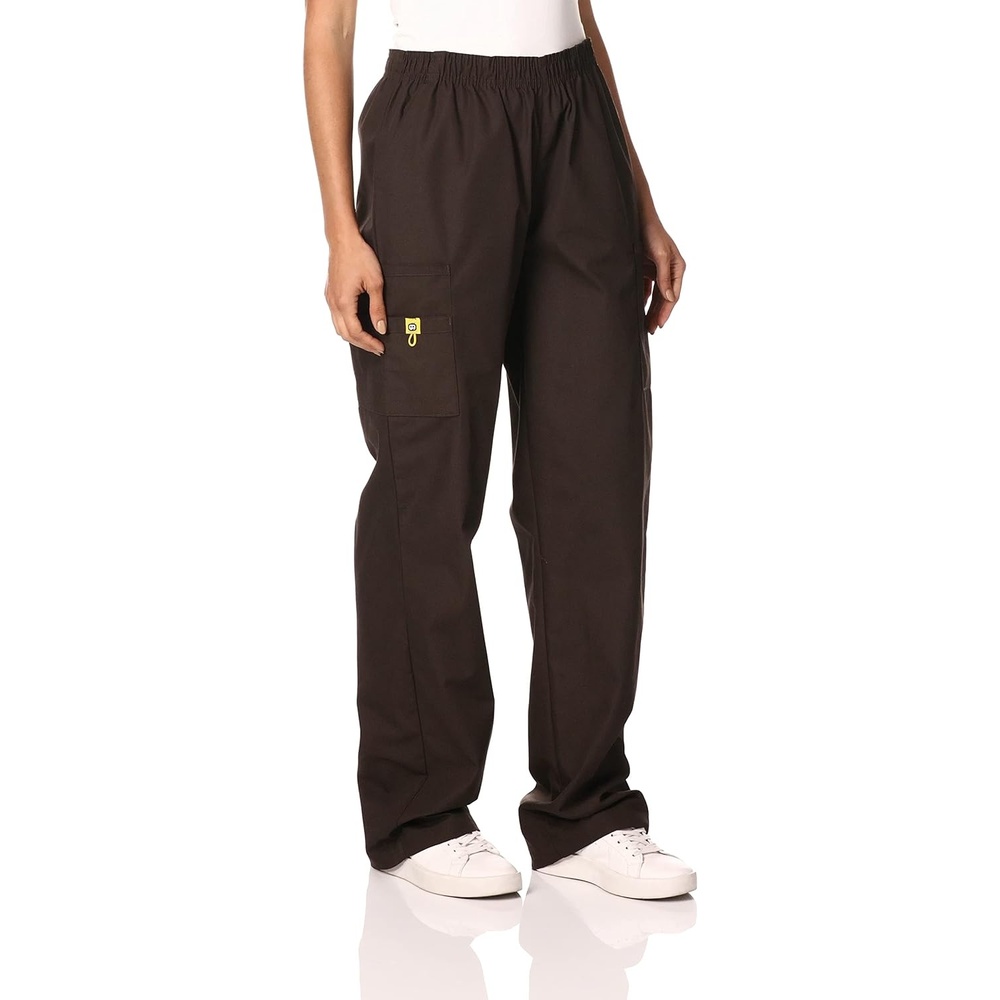 image:imageWINK WonderWORK Womens PullOn Cargo Scrub PantChocolate