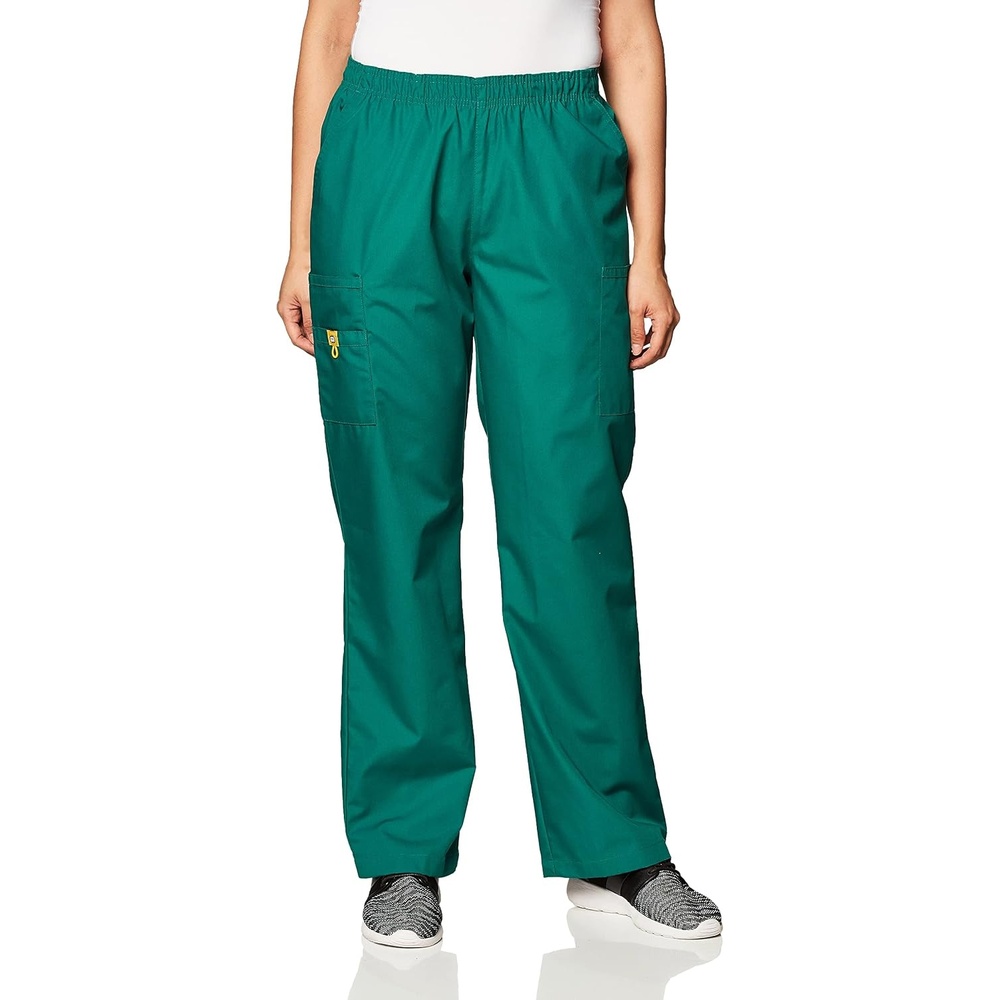 image:imageWINK WonderWORK Womens PullOn Cargo Scrub PantHunter Green