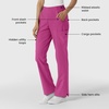 Wink W123 Women’s Cargo Utility Scrub Pant(Raspberry)