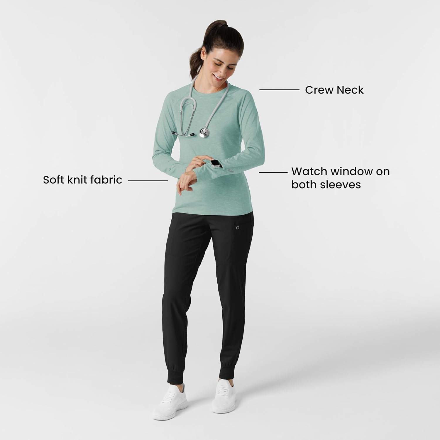image:imageWink Layers Womens Watch Window Underscrub TopSky Blue Heather