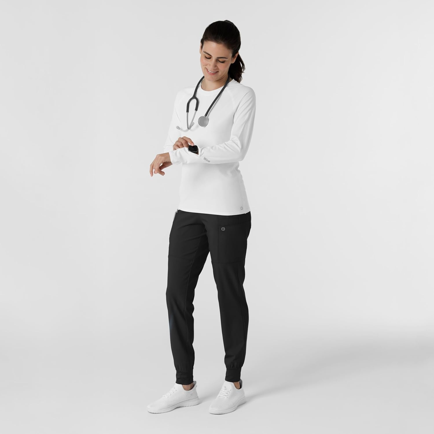 image:imageWink Layers Womens Watch Window Underscrub TopWhite