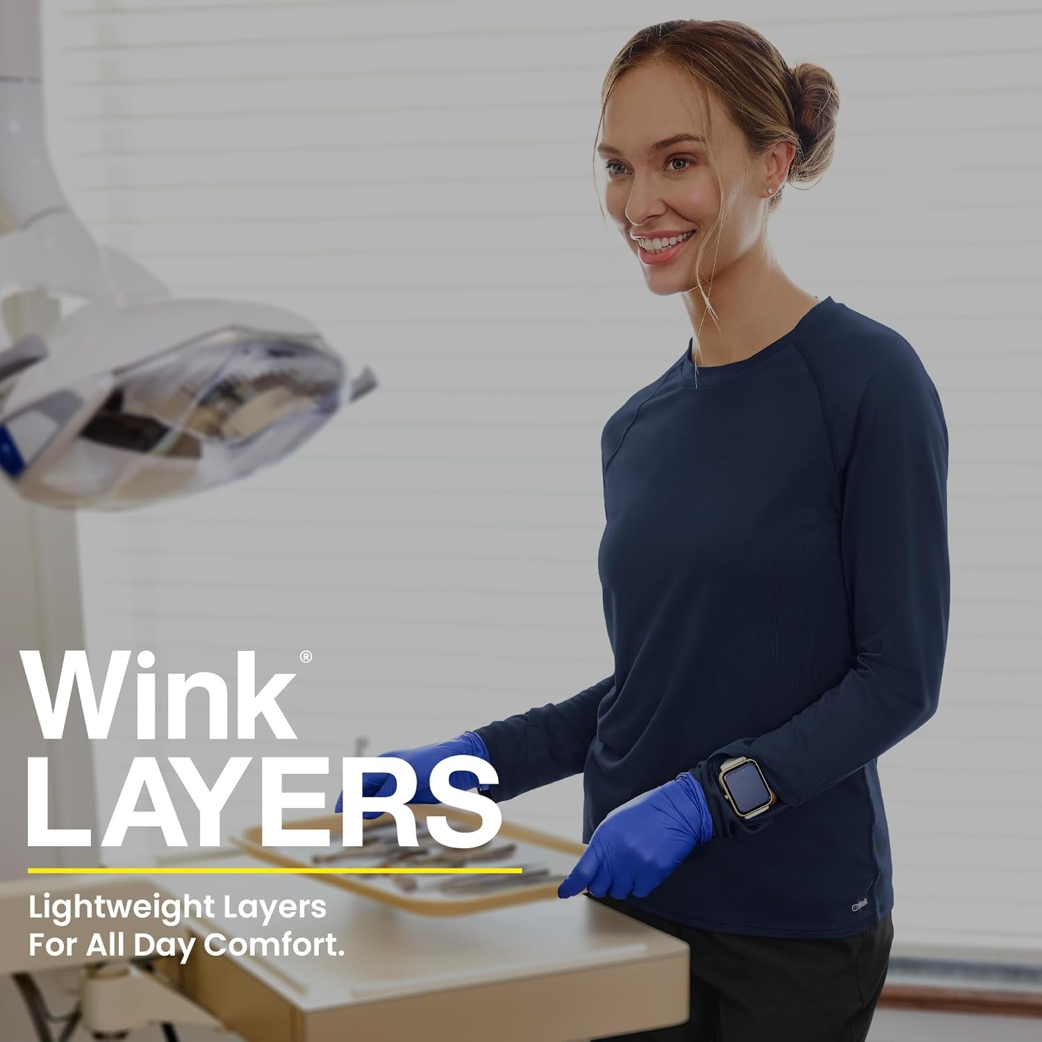 image:imageWink Layers Womens Watch Window Underscrub TopWhite