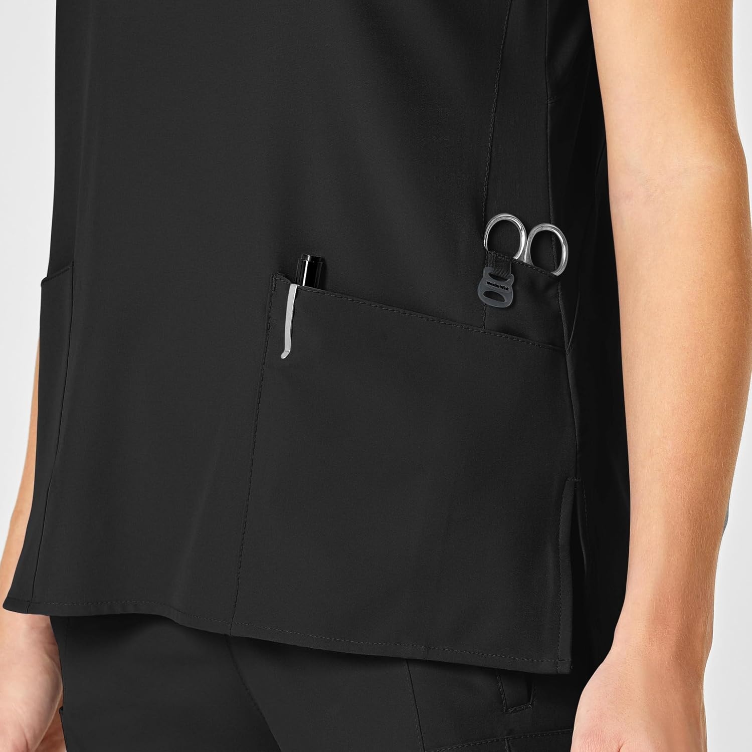 image:imageWomens Flex Back Stylized VNeck TopBlack