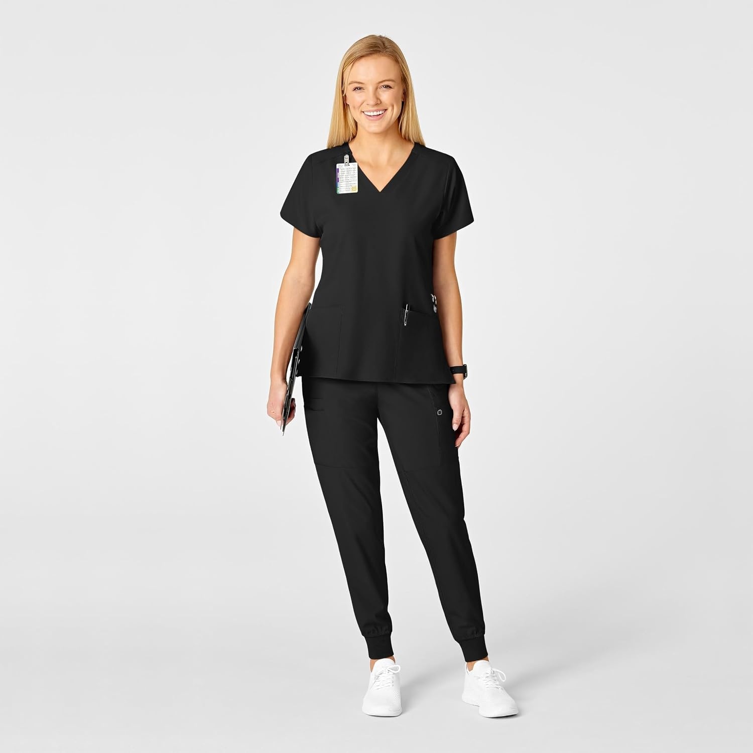 image:imageWomens Flex Back Stylized VNeck TopBlack