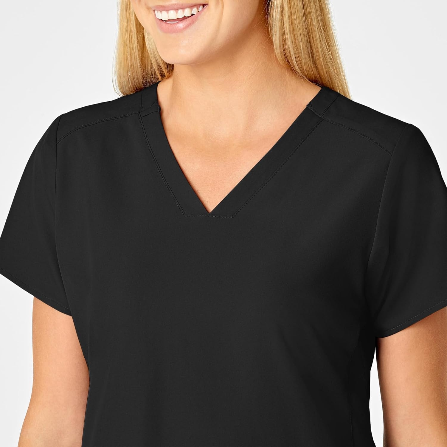 image:imageWomens Flex Back Stylized VNeck TopBlack