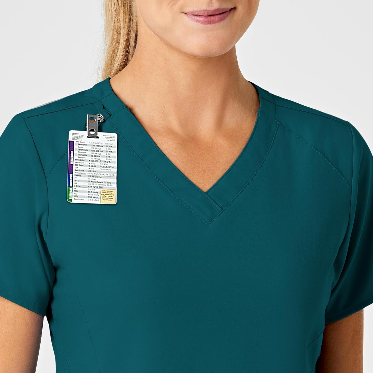 image:imageWomens Flex Back Stylized VNeck TopCaribbean Blue