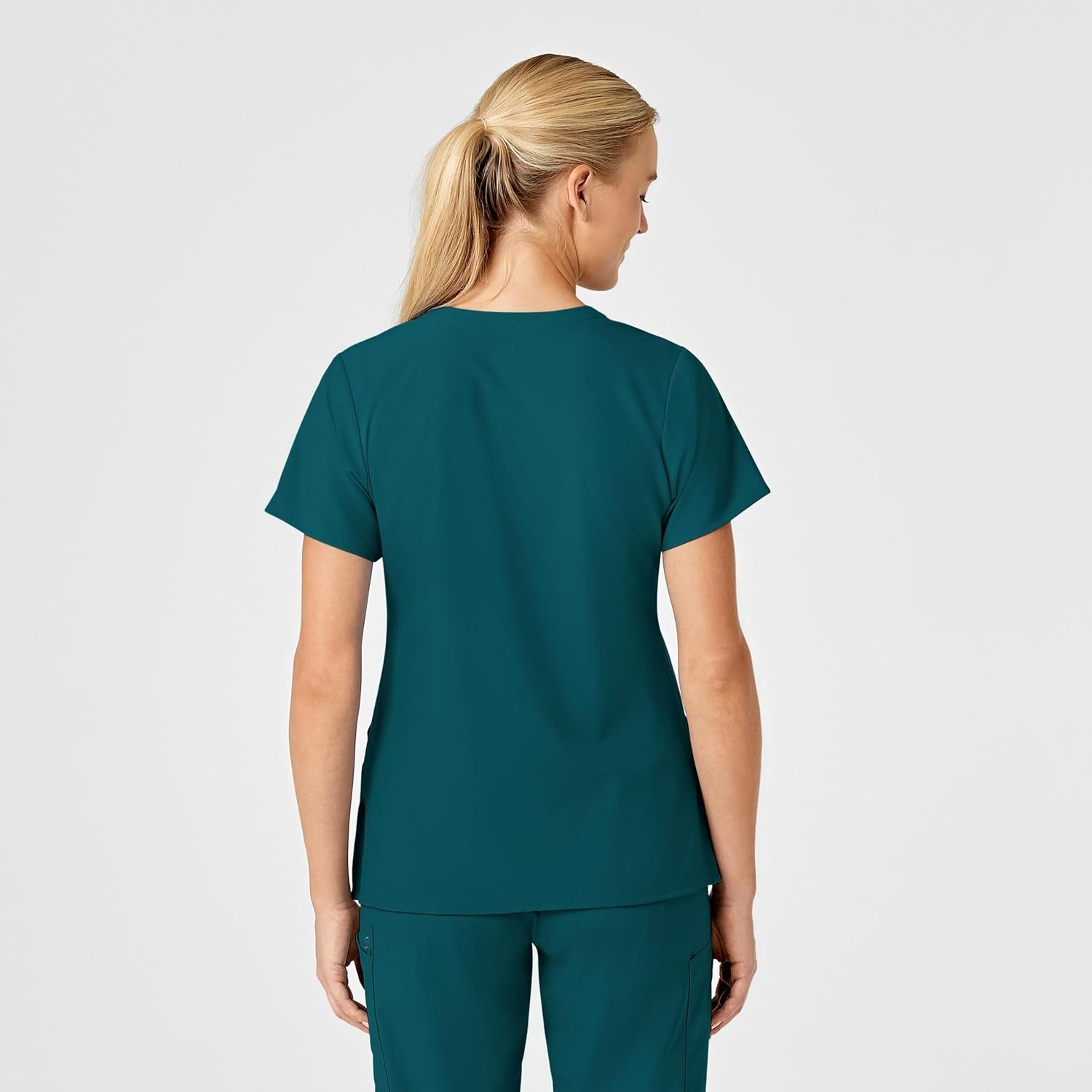 image:imageWomens Flex Back Stylized VNeck TopCaribbean Blue