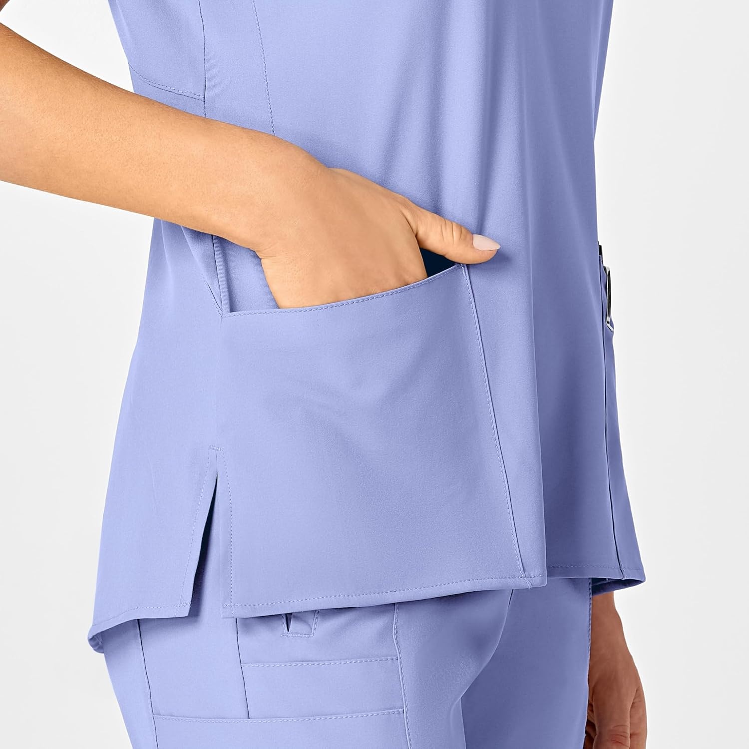 image:imageWomens Flex Back Stylized VNeck TopCeil Blue