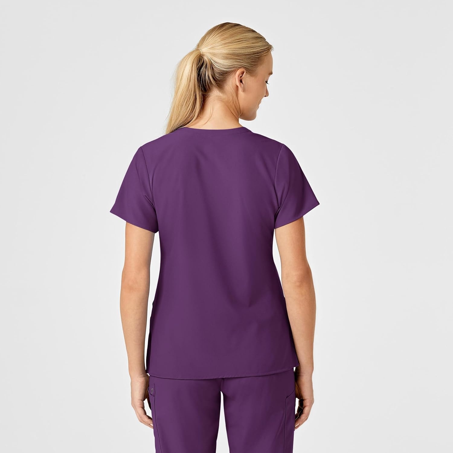 image:imageWomens Flex Back Stylized VNeck TopEggplant