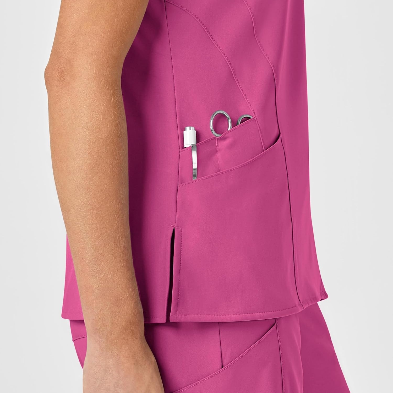 image:imageWomens Flex Back Stylized VNeck TopHot Pink