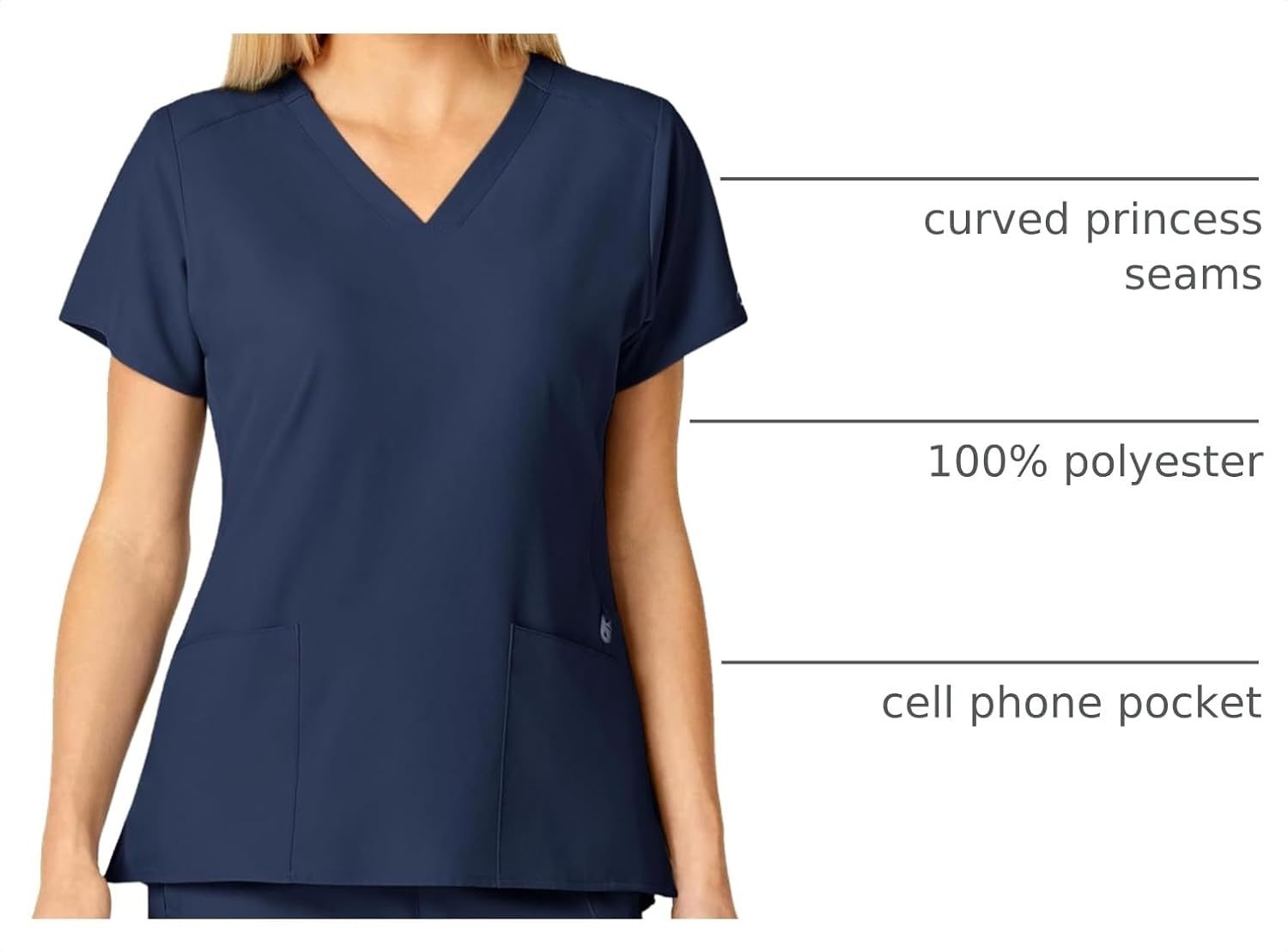 image:imageWomens Flex Back Stylized VNeck TopNavy