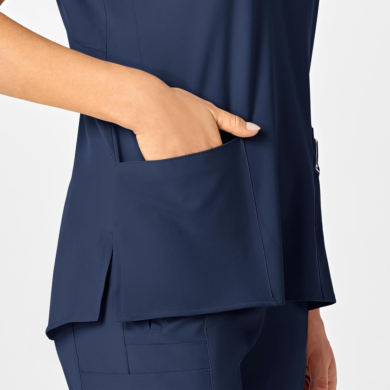 image:imageWomens Flex Back Stylized VNeck TopNavy