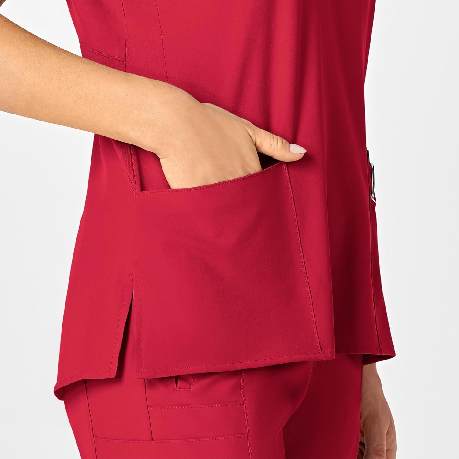 image:imageWomens Flex Back Stylized VNeck TopRed