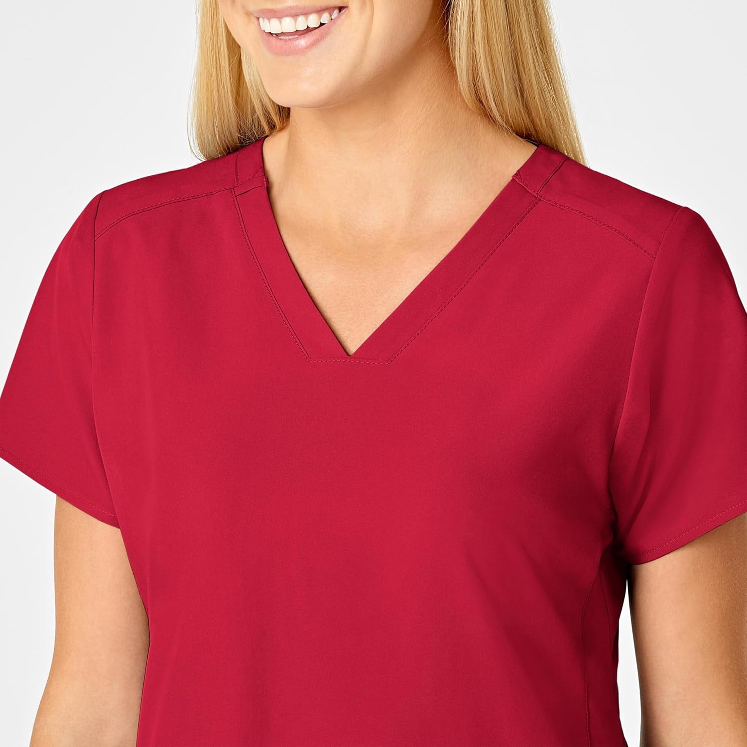 image:imageWomens Flex Back Stylized VNeck TopRed