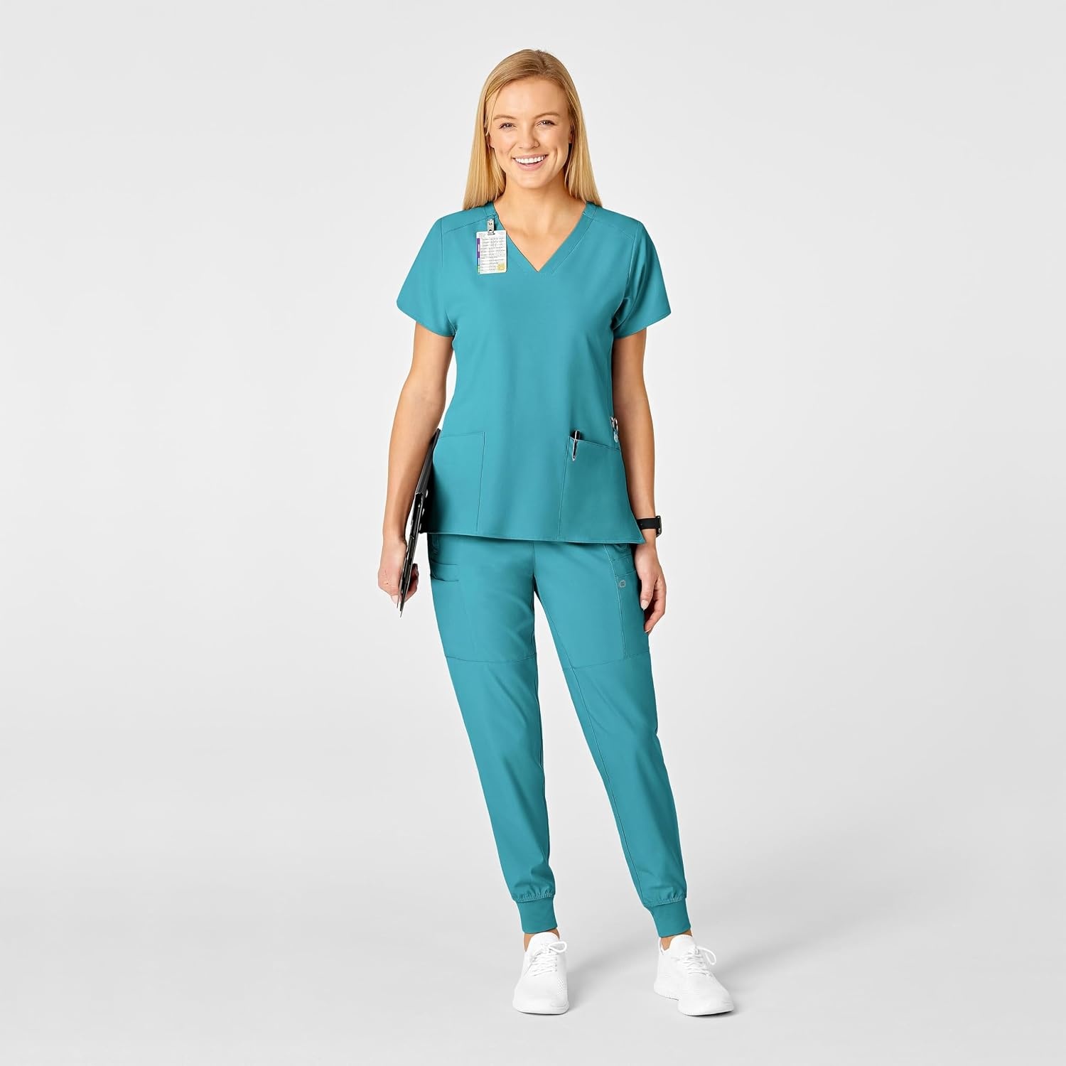 image:imageWomens Flex Back Stylized VNeck TopTeal Blue