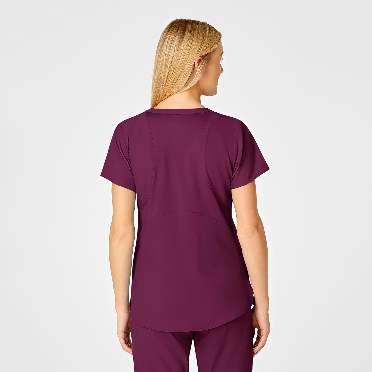 image:imageWomens Flex Back Stylized VNeck TopWine