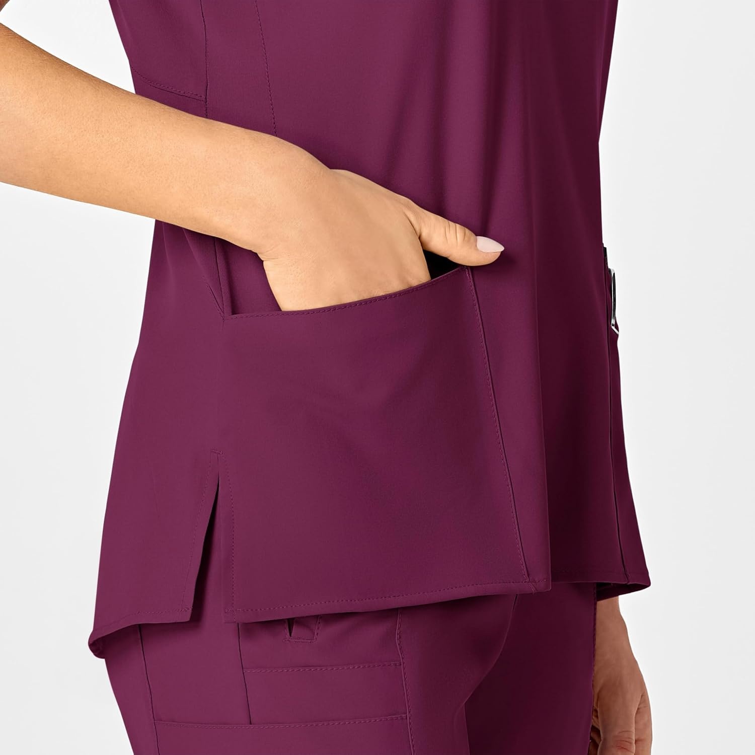 image:imageWomens Flex Back Stylized VNeck TopWine