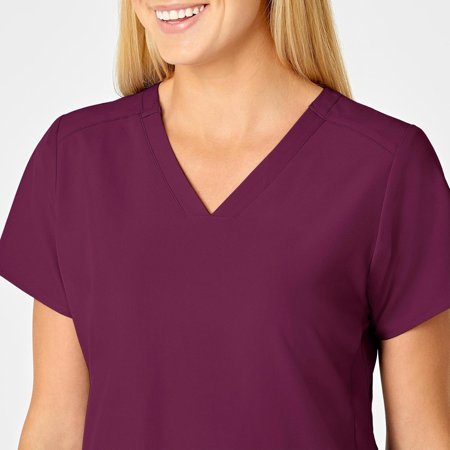 image:imageWomens Flex Back Stylized VNeck TopWine