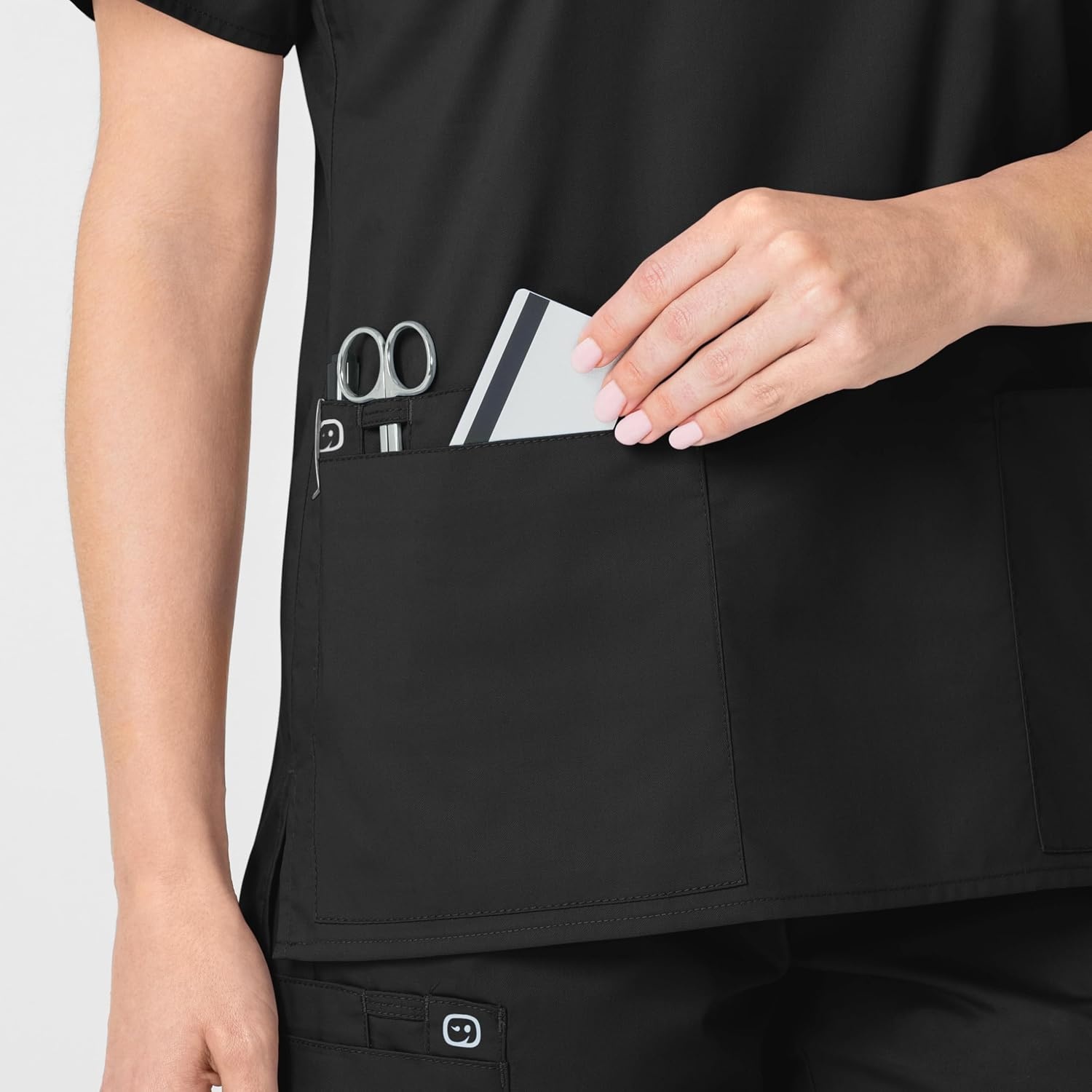 image:imageWonderWORK Wink Scrubs for Women Vneck Scrub TopsBlack