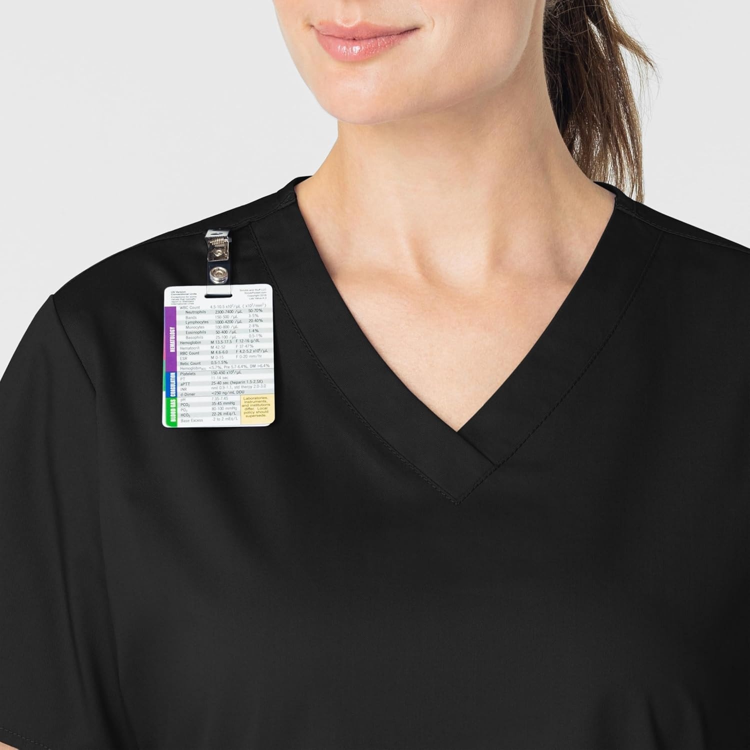 image:imageWonderWORK Wink Scrubs for Women Vneck Scrub TopsBlack