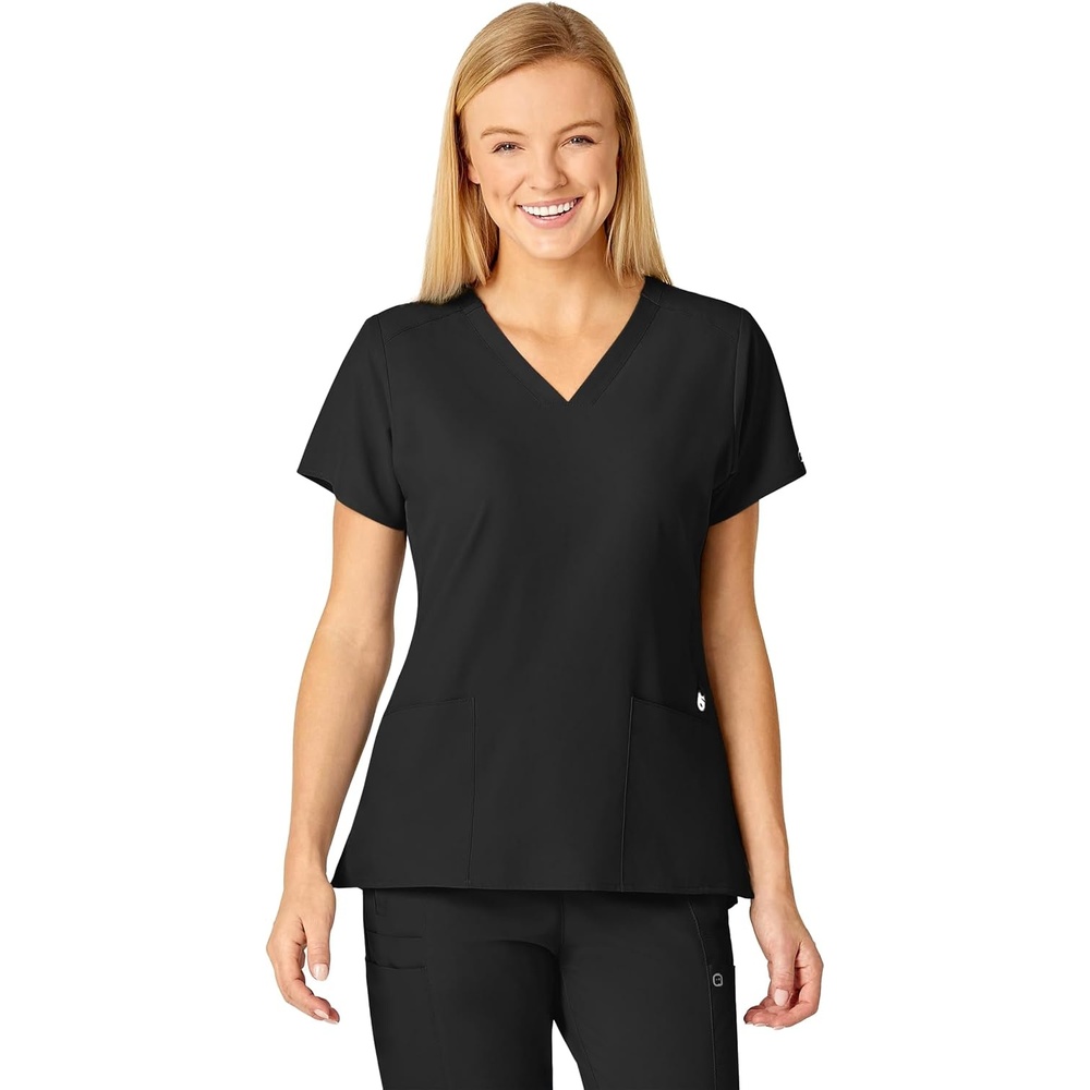 image:imageWomens Flex Back Stylized VNeck TopBlack