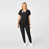 Women’s Flex Back Stylized V-Neck Top(Black)