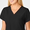 Women’s Flex Back Stylized V-Neck Top(Black)