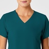 Women’s Flex Back Stylized V-Neck Top(Caribbean Blue)