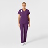 Women’s Flex Back Stylized V-Neck Top(Eggplant)